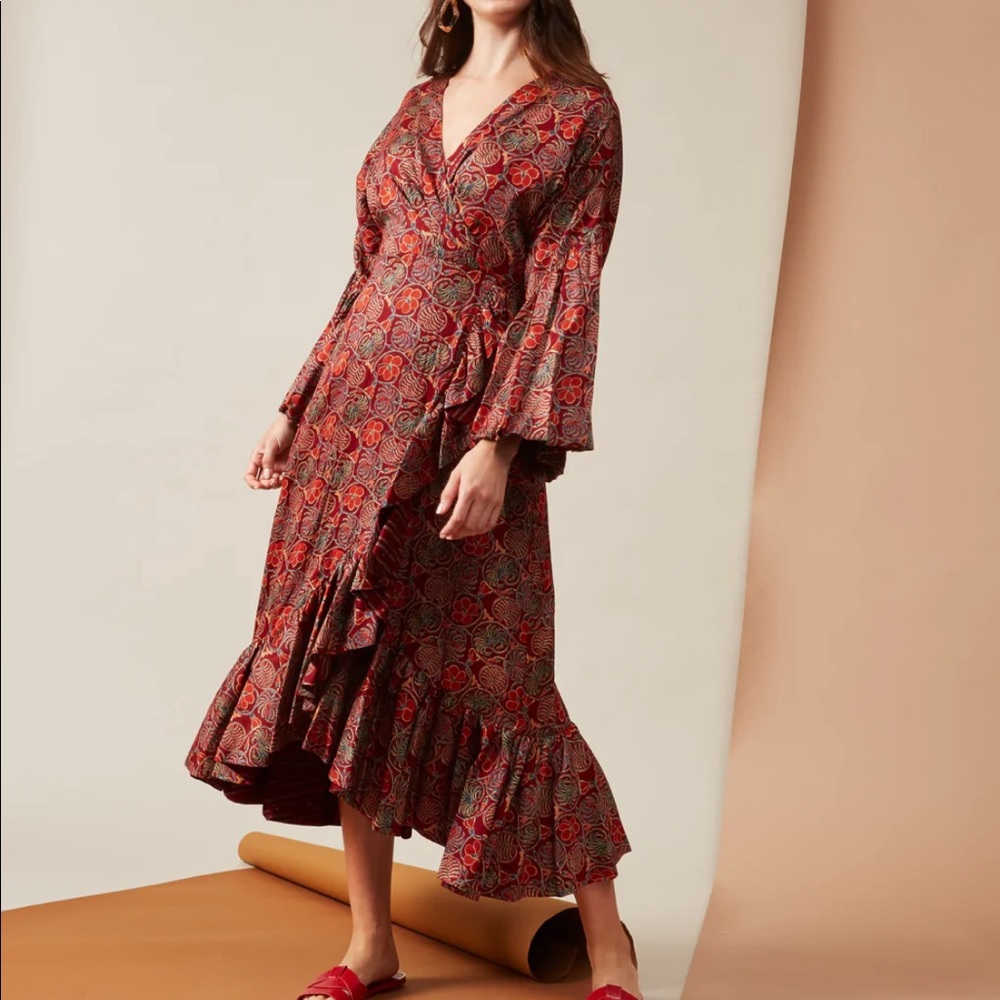 NWT sachin and babi louisa dress crimson multicolor maxi dress